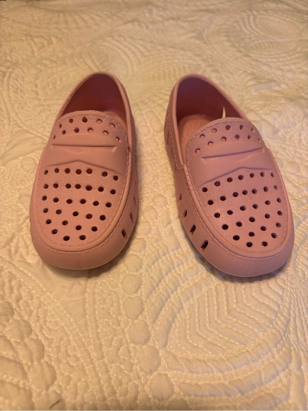 Floafers Toddler Size 7 Pink Perforated Slip On Penny Loafers Lightweight Water - Picture 4 of 6